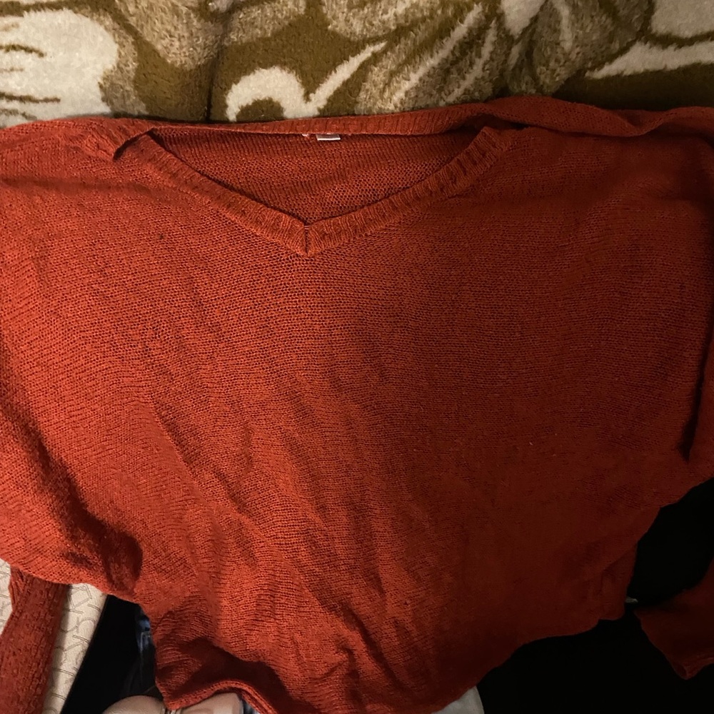 Women’s Red V-Neck Sweater